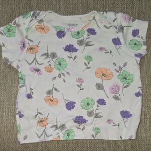 Carter's Kids Floral Tee - White with Green, Purple, Orange